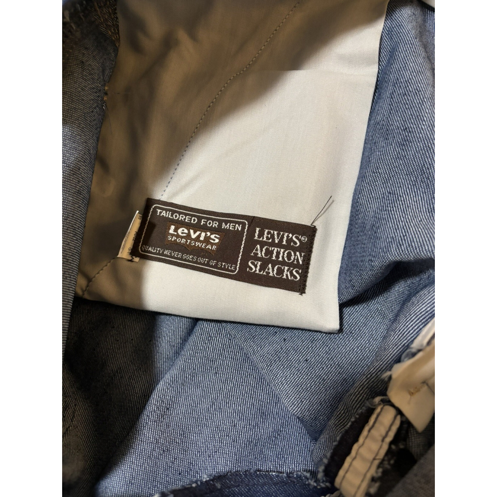 NEW NOS 70s Retro Levi’s Action Casual Mens Vintage NWT 38x32 Dark Blue Jeans - Picture 9 of 11